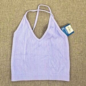 NEW Arizona‎ Ribbed Tank Top Strappy Lavender Junior Large Stretchy Modal, Nylon